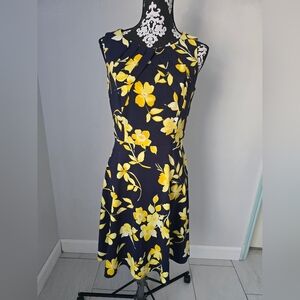 ALVX Floral yellow and blue dress size 10